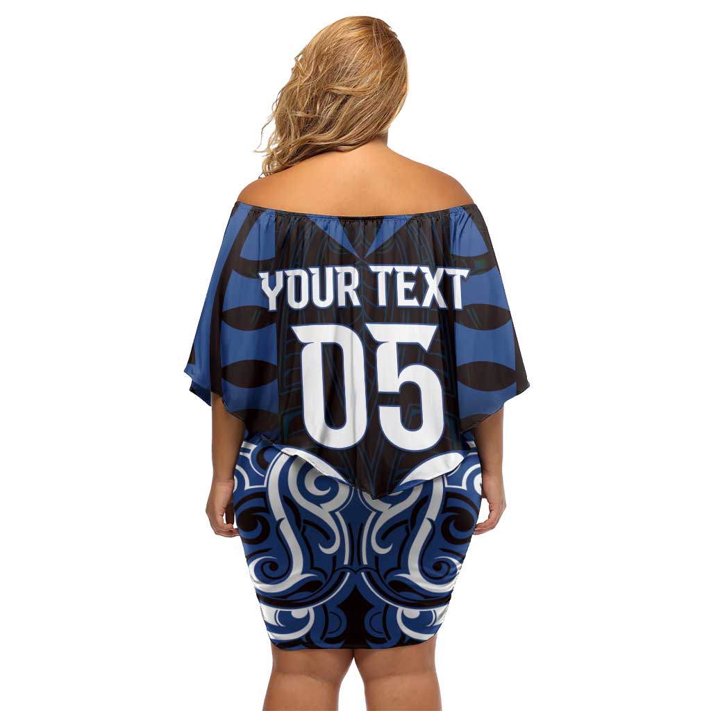 Custom Aotearoa Ngati Tuwharetoa Family Matching Off Shoulder Short Dress and Hawaiian Shirt Maori Pattern New Zealand - Polynesian Pride