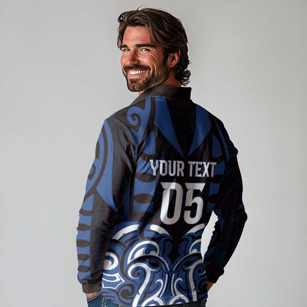 Custom Aotearoa Ngati Tuwharetoa Long Sleeve Polo Shirt Maori Pattern New Zealand - Polynesian Pride