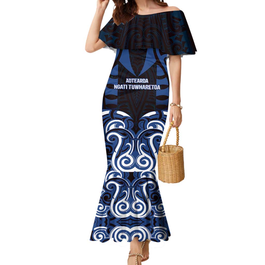 Custom Aotearoa Ngati Tuwharetoa Mermaid Dress Maori Pattern New Zealand - Polynesian Pride