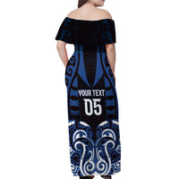 Custom Aotearoa Ngati Tuwharetoa Off Shoulder Maxi Dress Maori Pattern New Zealand - Polynesian Pride
