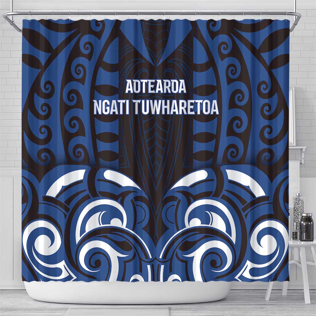 Aotearoa Ngati Tuwharetoa Shower Curtain Maori Pattern New Zealand - Polynesian Pride