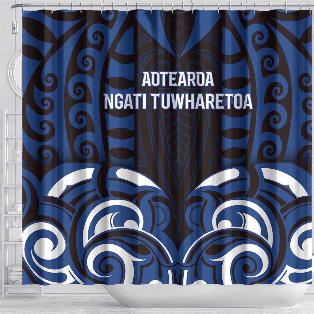 Aotearoa Ngati Tuwharetoa Shower Curtain Maori Pattern New Zealand - Polynesian Pride