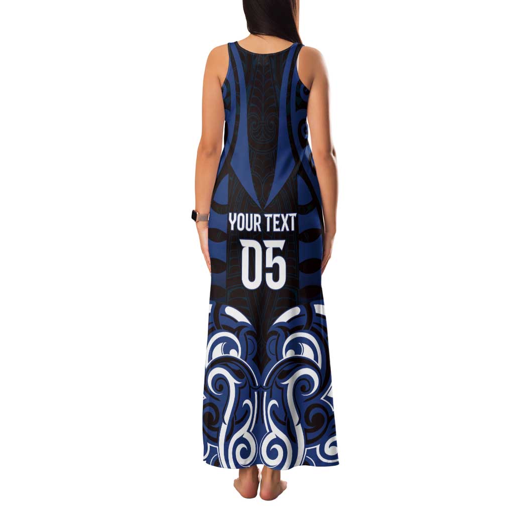 Custom Aotearoa Ngati Tuwharetoa Tank Maxi Dress Maori Pattern New Zealand - Polynesian Pride