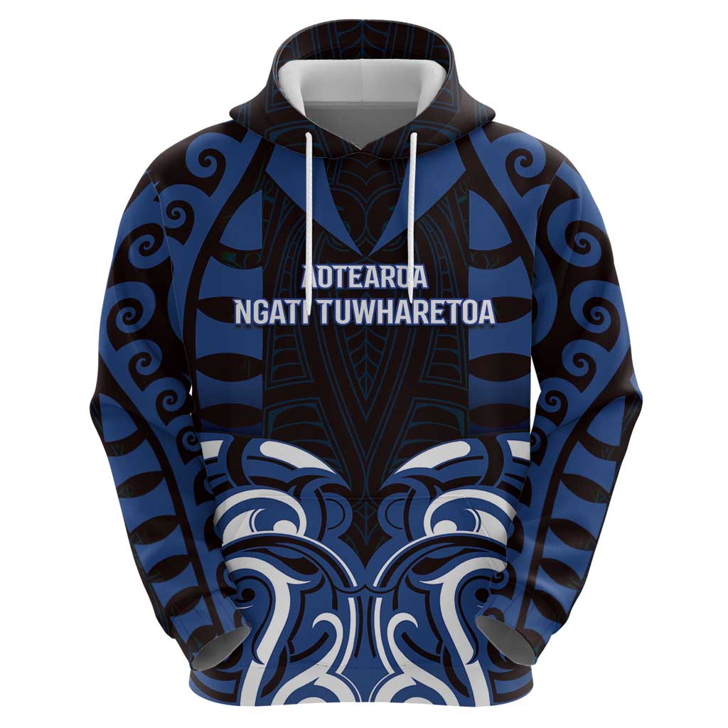Custom Aotearoa Ngati Tuwharetoa Zip Hoodie Maori Pattern New Zealand - Polynesian Pride