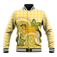 Hawaii Palaka Baseball Jacket Cute Ripe Mango Turtle On The Waves DT05 Unisex Yellow - Polynesian Pride