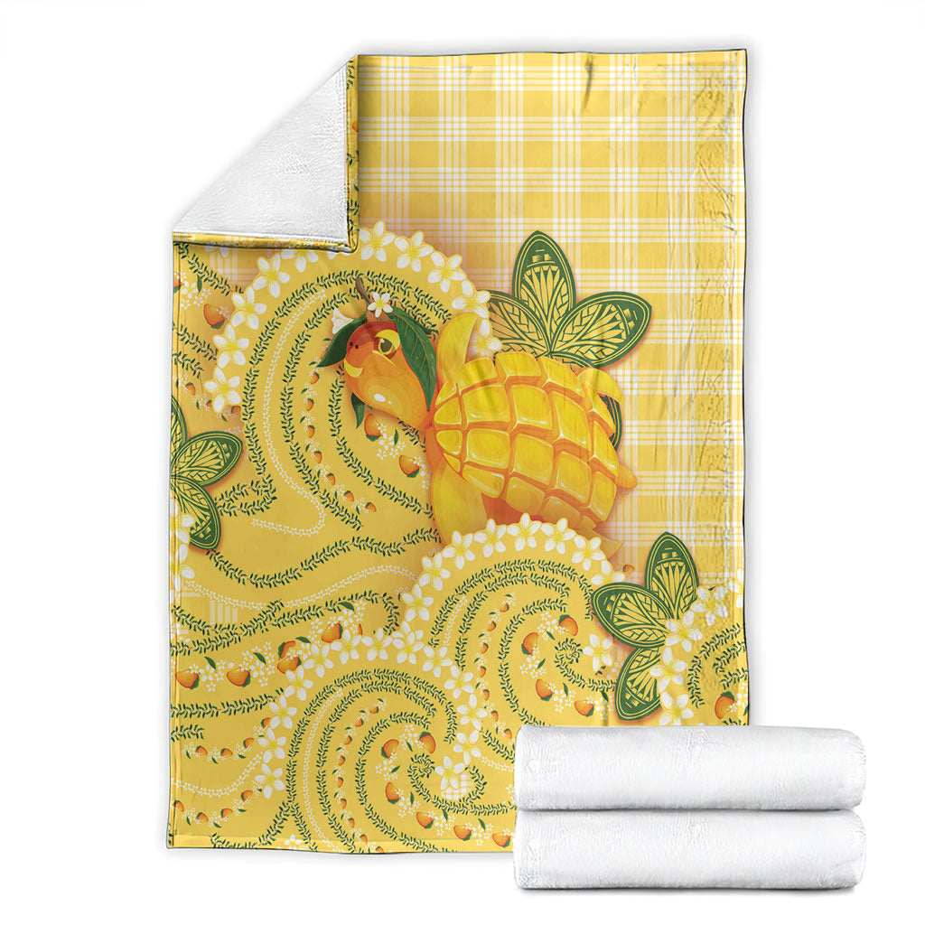 Hawaii Palaka Blanket Cute Ripe Mango Turtle On The Waves DT05 - Polynesian Pride