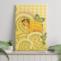 Hawaii Palaka Canvas Wall Art Cute Ripe Mango Turtle On The Waves DT05 - Polynesian Pride