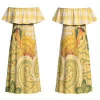 Hawaii Palaka Couples Matching Off Shoulder Maxi Dress and Hawaiian Shirt Cute Ripe Mango Turtle On The Waves DT05 - Polynesian Pride