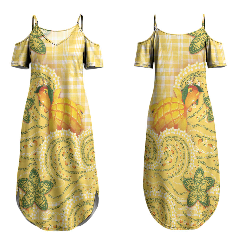 Hawaii Palaka Couples Matching Summer Maxi Dress and Hawaiian Shirt Cute Ripe Mango Turtle On The Waves DT05 - Polynesian Pride