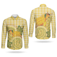 Hawaii Palaka Couples Matching Summer Maxi Dress and Long Sleeve Button Shirt Cute Ripe Mango Turtle On The Waves DT05 - Polynesian Pride