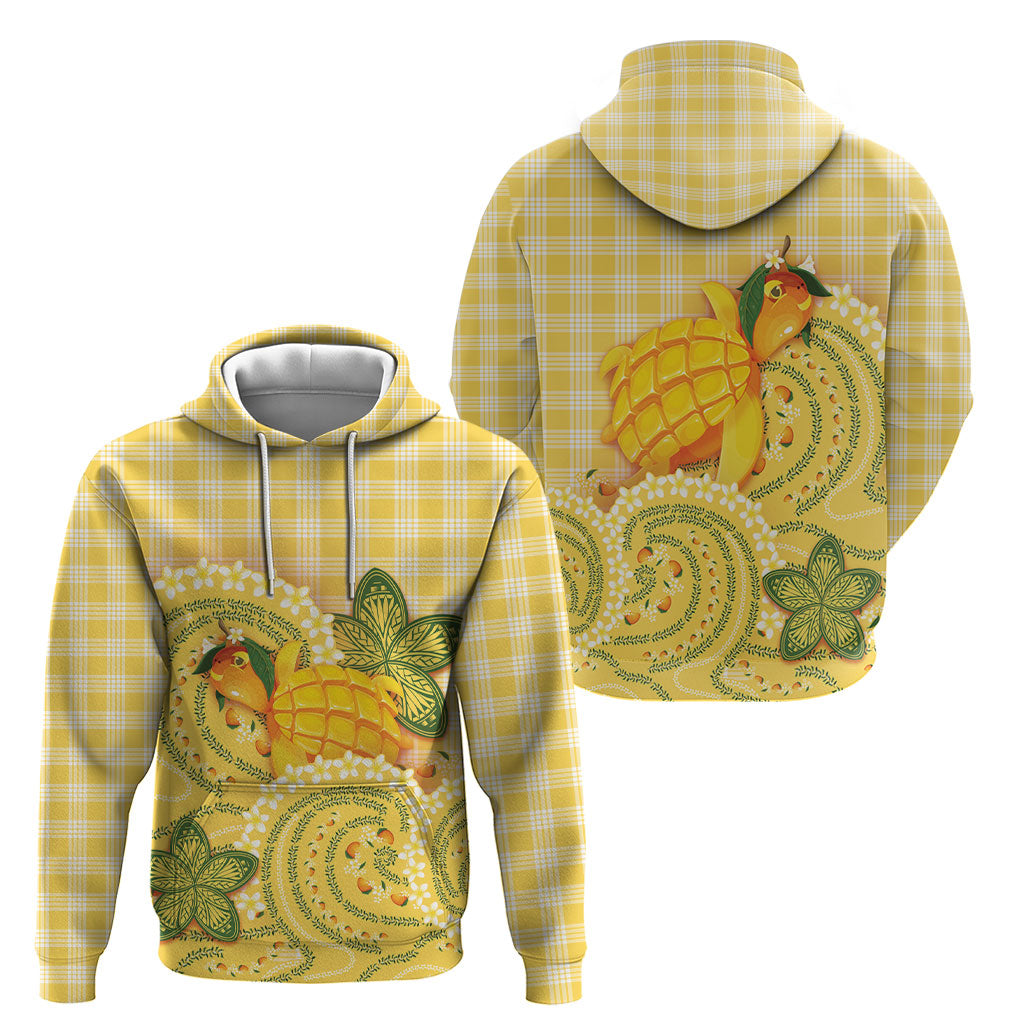Hawaii Palaka Hoodie Cute Ripe Mango Turtle On The Waves DT05 - Polynesian Pride