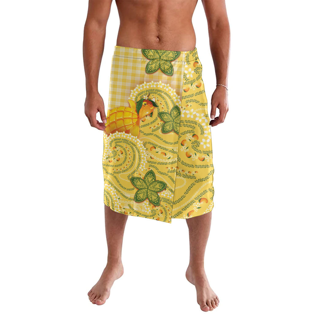 Hawaii Palaka Lavalava Cute Ripe Mango Turtle On The Waves
