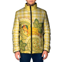 Hawaii Palaka Padded Jacket Cute Ripe Mango Turtle On The Waves DT05 Men Yellow - Polynesian Pride