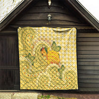 Hawaii Palaka Quilt Cute Ripe Mango Turtle On The Waves DT05 - Polynesian Pride