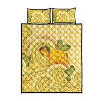 Hawaii Palaka Quilt Bed Set Cute Ripe Mango Turtle On The Waves DT05 - Polynesian Pride
