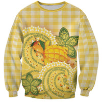 Hawaii Palaka Sweatshirt Cute Ripe Mango Turtle On The Waves DT05 Unisex Yellow - Polynesian Pride