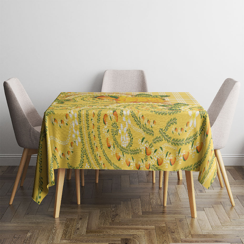 Hawaii Palaka Tablecloth Cute Ripe Mango Turtle On The Waves DT05 - Polynesian Pride