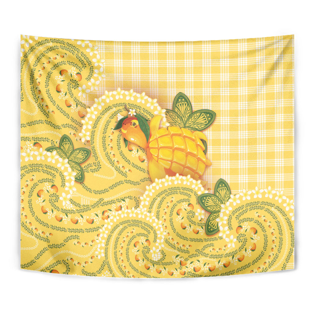 Hawaii Palaka Tapestry Cute Ripe Mango Turtle On The Waves DT05 - Polynesian Pride