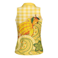 Hawaii Palaka Women Sleeveless Polo Shirt Cute Ripe Mango Turtle On The Waves DT05 - Polynesian Pride