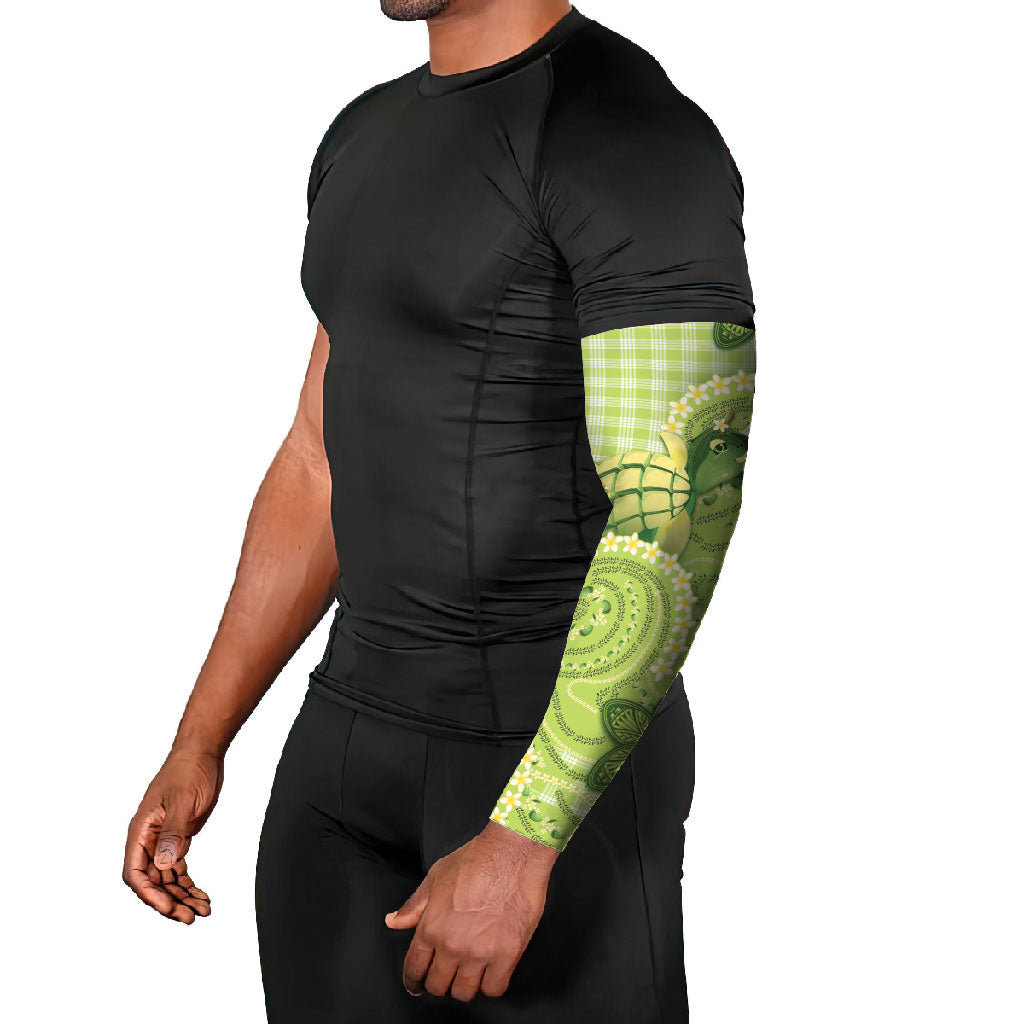 Hawaii Palaka Arm Sleeves Cute Green Mango Turtle On The Waves DT05 - Polynesian Pride