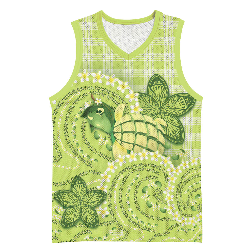 Hawaii Palaka Basketball Jersey Cute Green Mango Turtle On The Waves