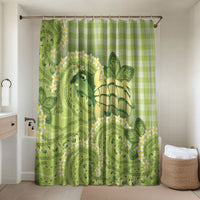 Hawaii Palaka Bathroom Set Cute Green Mango Turtle On The Waves DT05 Shower Curtain Only Green - Polynesian Pride