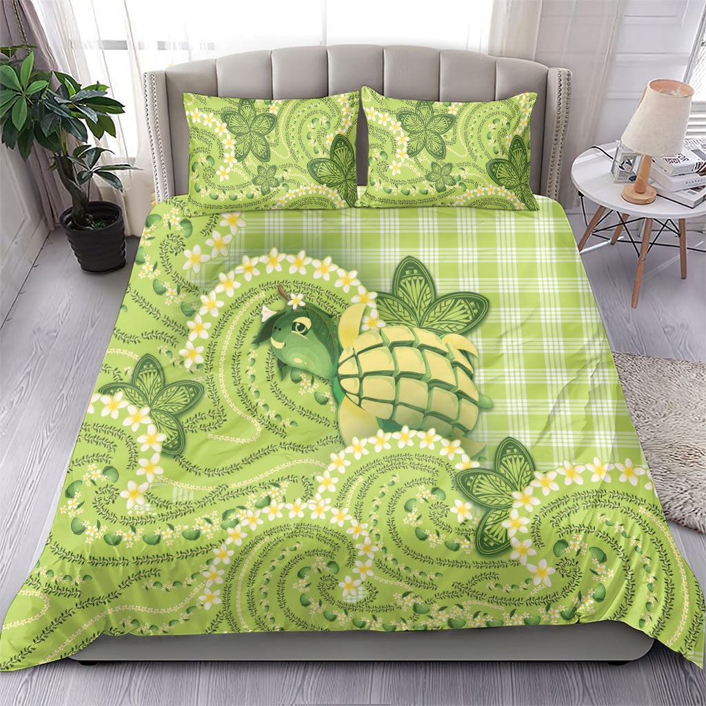 Hawaii Palaka Bedding Set Cute Green Mango Turtle On The Waves DT05 - Polynesian Pride