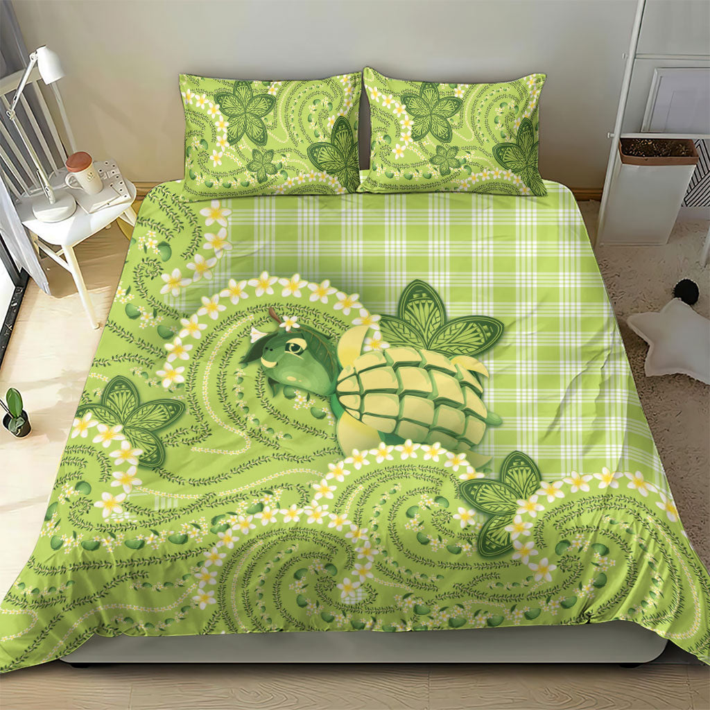 Hawaii Palaka Bedding Set Cute Green Mango Turtle On The Waves DT05 - Polynesian Pride