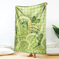 Hawaii Palaka Blanket Cute Green Mango Turtle On The Waves DT05 - Polynesian Pride