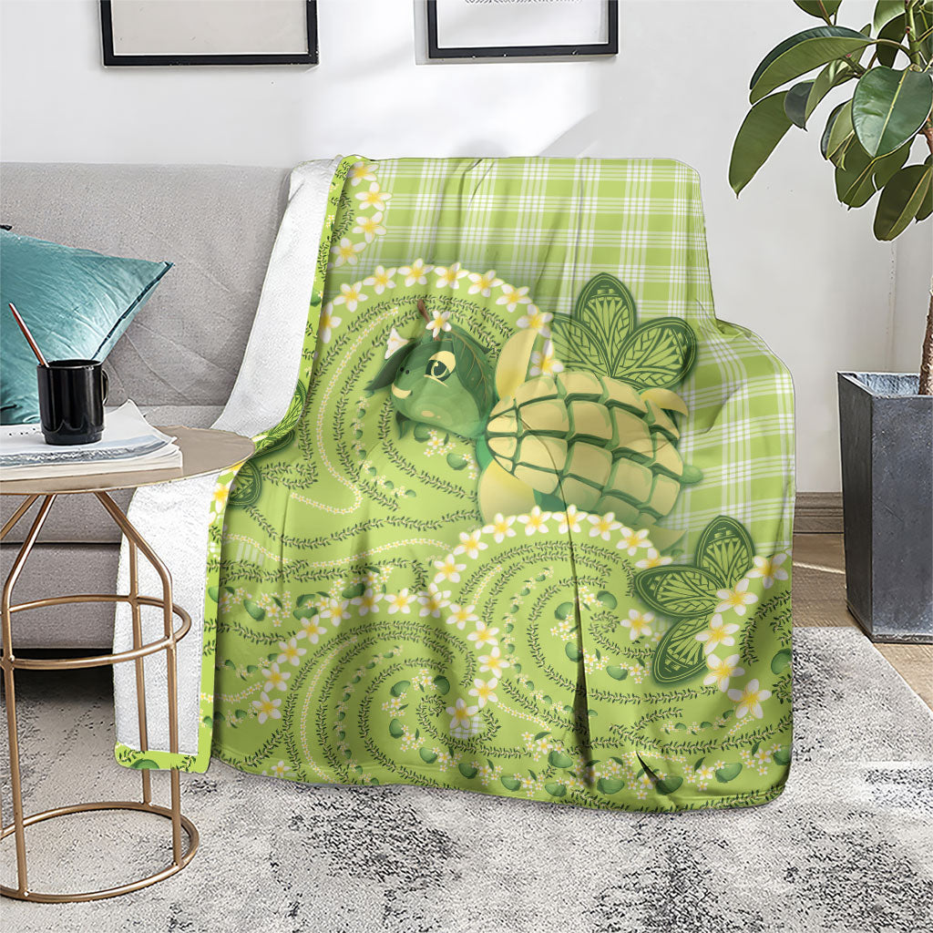 Hawaii Palaka Blanket Cute Green Mango Turtle On The Waves DT05 - Polynesian Pride