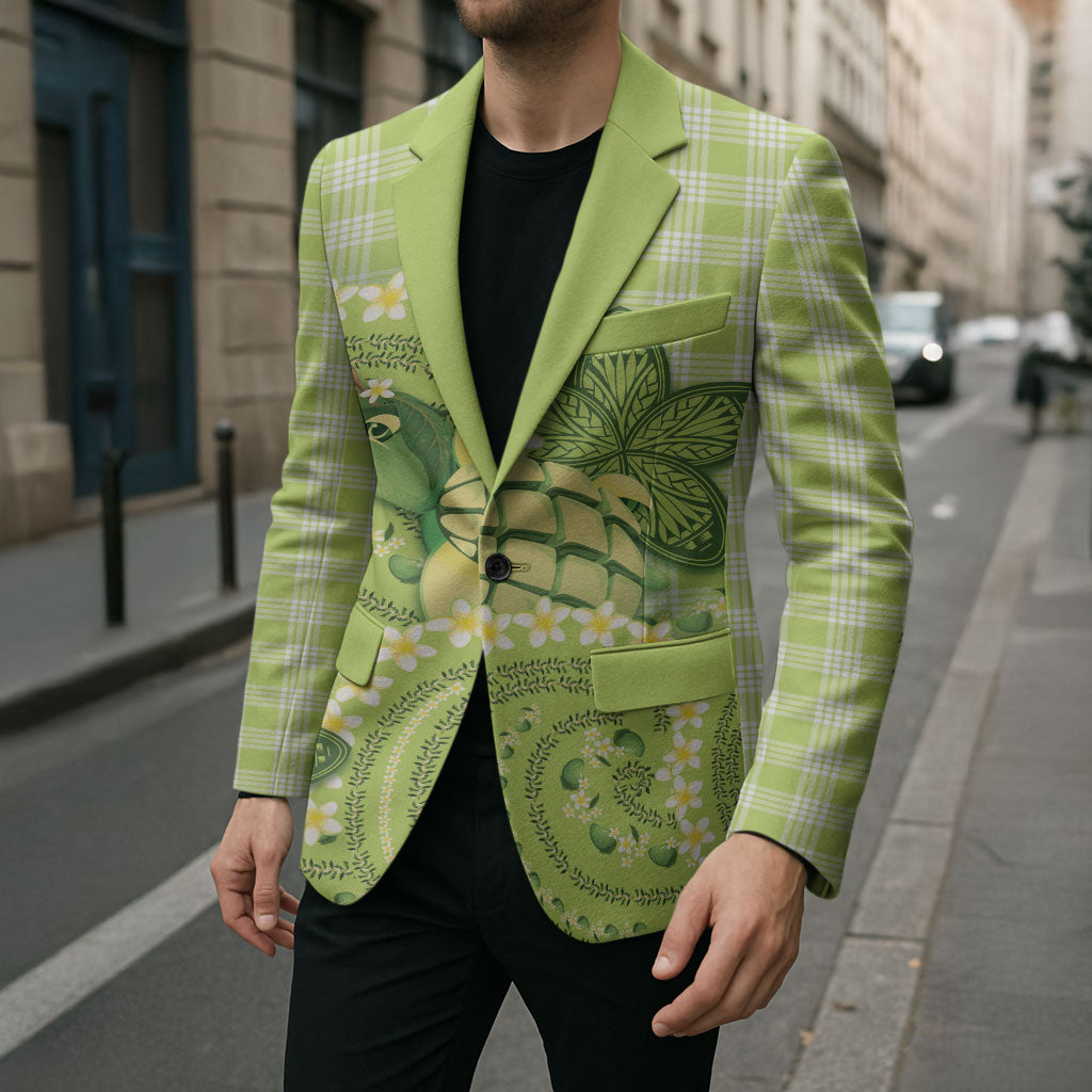 Hawaii Palaka Blazer Cute Green Mango Turtle On The Waves DT05 - Polynesian Pride