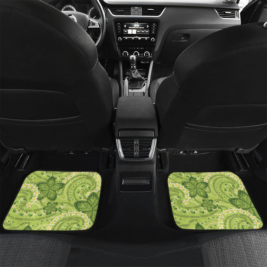Hawaii Palaka Car Mats Cute Green Mango Turtle On The Waves