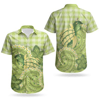 Hawaii Palaka Couples Matching Tank Maxi Dress and Hawaiian Shirt Cute Green Mango Turtle On The Waves DT05 - Polynesian Pride