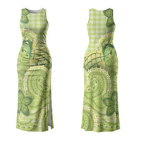 Hawaii Palaka Couples Matching Tank Maxi Dress and Hawaiian Shirt Cute Green Mango Turtle On The Waves DT05 - Polynesian Pride