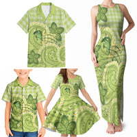 Hawaii Palaka Family Matching Tank Maxi Dress and Hawaiian Shirt Cute Green Mango Turtle On The Waves DT05 - Polynesian Pride