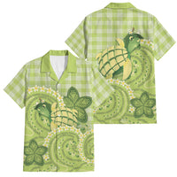 Hawaii Palaka Family Matching Tank Maxi Dress and Hawaiian Shirt Cute Green Mango Turtle On The Waves DT05 Dad's Shirt - Short Sleeve Green - Polynesian Pride
