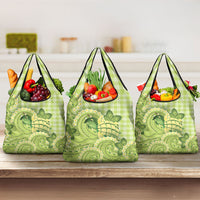 Hawaii Palaka Grocery Bag Cute Green Mango Turtle On The Waves DT05 3-pack One Size Green - Polynesian Pride