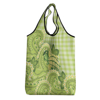 Hawaii Palaka Grocery Bag Cute Green Mango Turtle On The Waves DT05 - Polynesian Pride