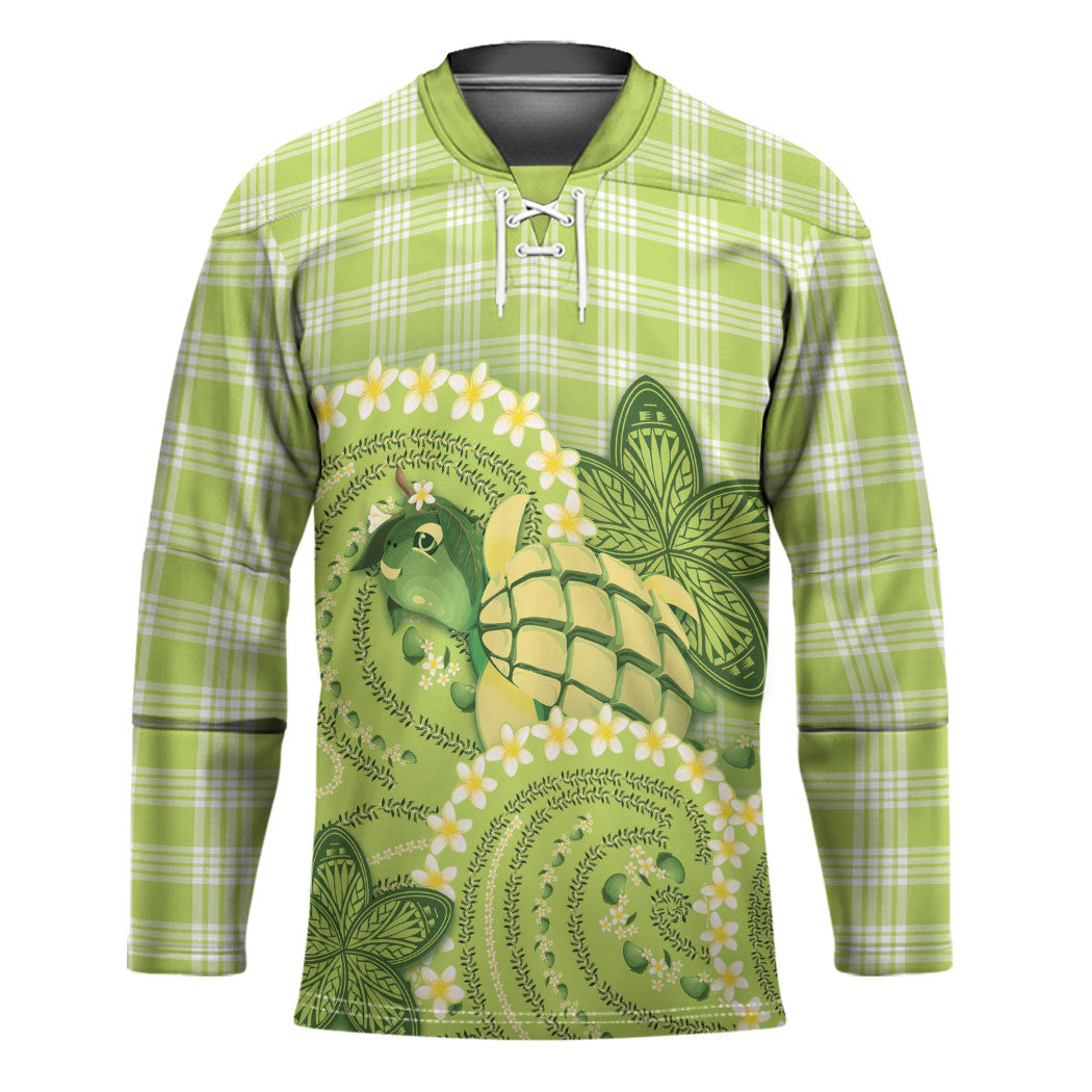 Hawaii Palaka Hockey Jersey Cute Green Mango Turtle On The Waves