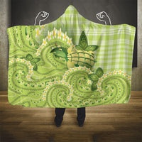 Hawaii Palaka Hooded Blanket Cute Green Mango Turtle On The Waves DT05 - Polynesian Pride