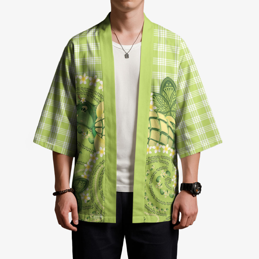 Hawaii Palaka Kimono Cute Green Mango Turtle On The Waves DT05 - Polynesian Pride