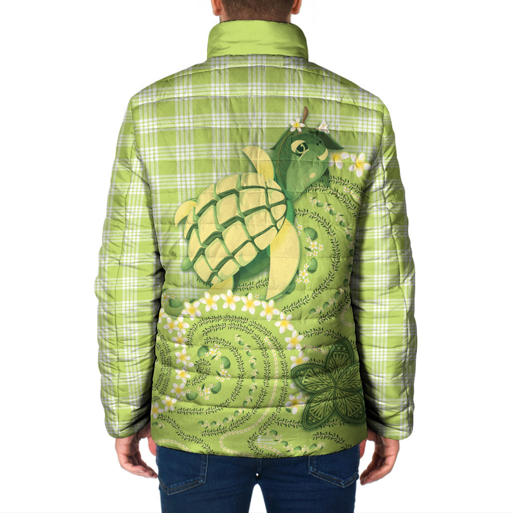 Hawaii Palaka Padded Jacket Cute Green Mango Turtle On The Waves DT05 - Polynesian Pride