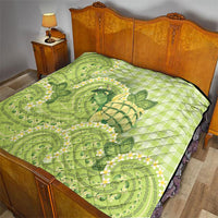 Hawaii Palaka Quilt Cute Green Mango Turtle On The Waves DT05 - Polynesian Pride