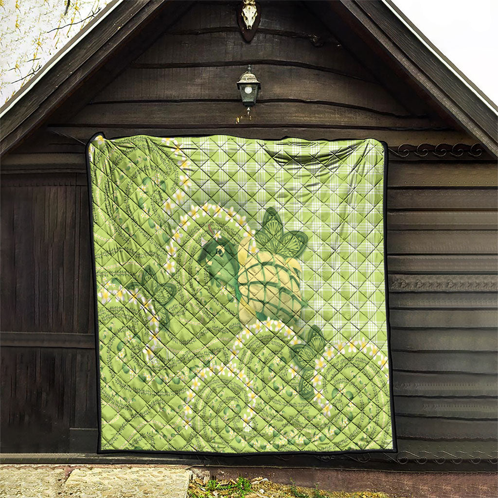 Hawaii Palaka Quilt Cute Green Mango Turtle On The Waves DT05 - Polynesian Pride