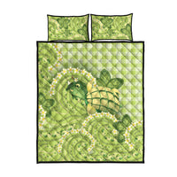 Hawaii Palaka Quilt Bed Set Cute Green Mango Turtle On The Waves DT05 - Polynesian Pride