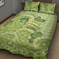 Hawaii Palaka Quilt Bed Set Cute Green Mango Turtle On The Waves DT05 - Polynesian Pride