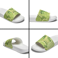 Hawaii Palaka Slide Sandals Cute Green Mango Turtle On The Waves DT05 - Polynesian Pride