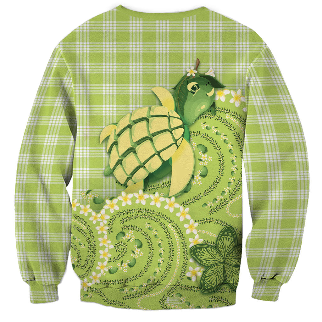 Hawaii Palaka Sweatshirt Cute Green Mango Turtle On The Waves DT05 - Polynesian Pride