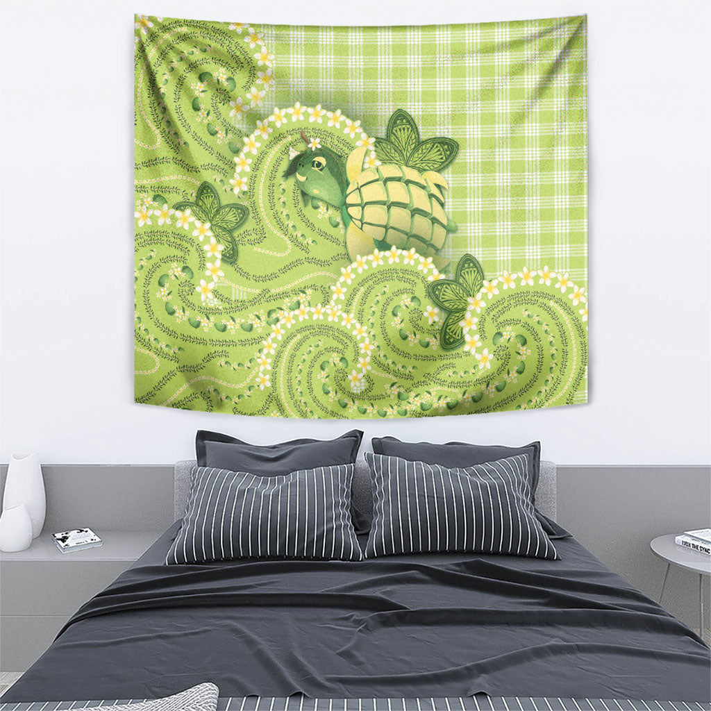 Hawaii Palaka Tapestry Cute Green Mango Turtle On The Waves DT05 - Polynesian Pride
