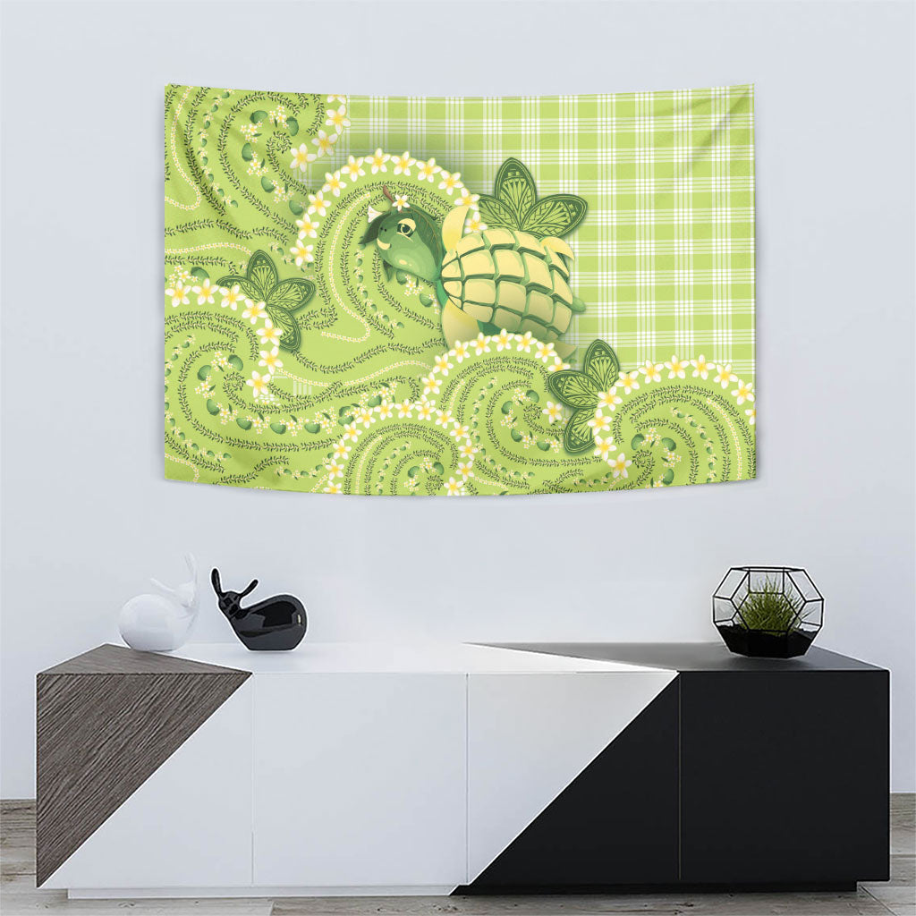 Hawaii Palaka Tapestry Cute Green Mango Turtle On The Waves DT05 - Polynesian Pride